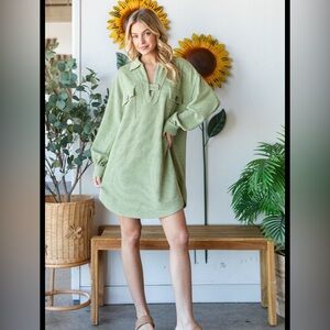 Green Oversized Pullover Dress